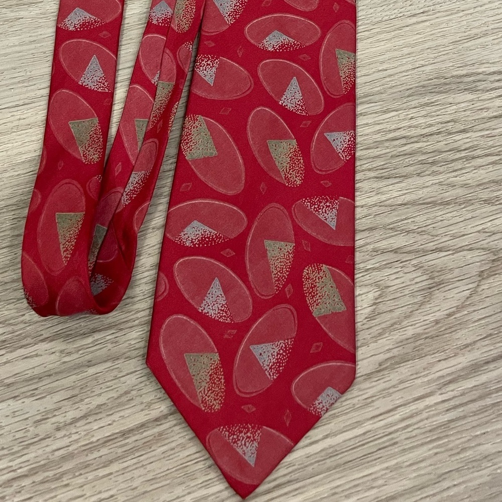 Oscar De La Renta Red Mens Tie